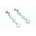 Women Dangle Earrings 925 Sterling Silver Blue Step Cut Zircon Stones - 21